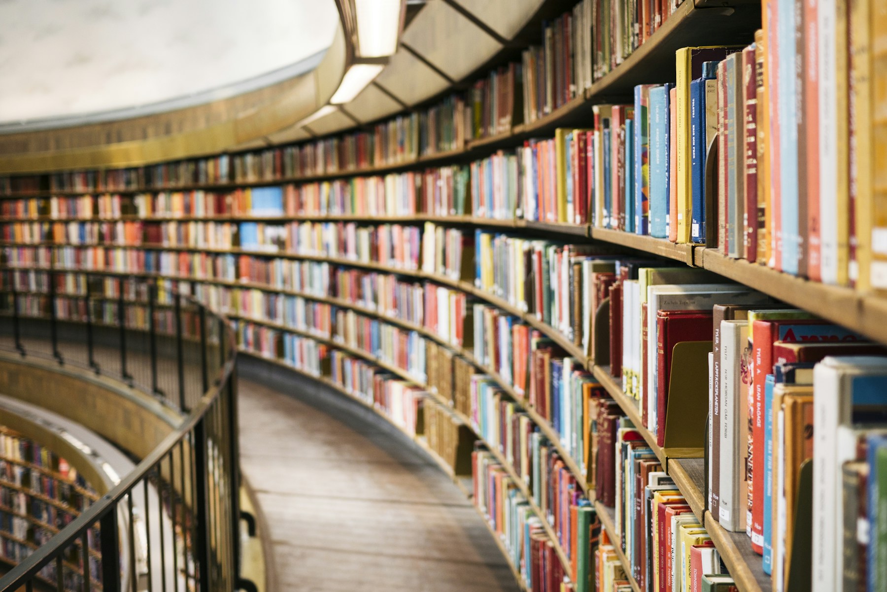 Editorial library shelves filled with books